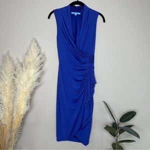 Antonio Melani Royal Blue Sleeveless Wrap Cocktail Dress, size extra small